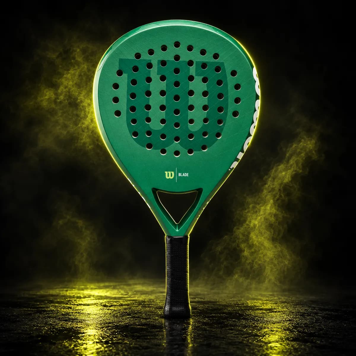 Wilson Blade LS V3 padelracket in groen met druppelvorm, het lichte comfortracket uit onze review