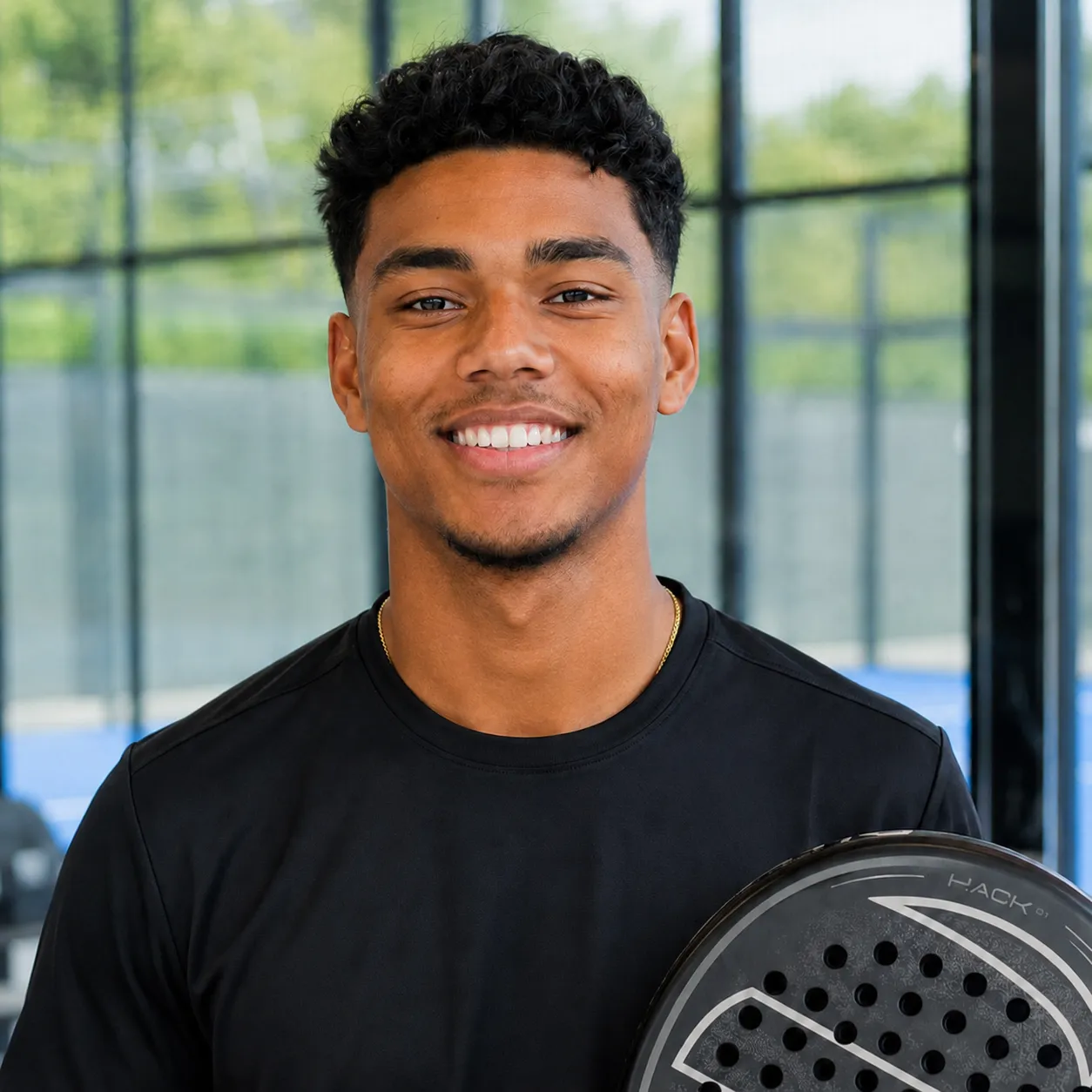 Ryan, beginnende padeltester van RacketKopen, test Kuikma instaprackets op de baan